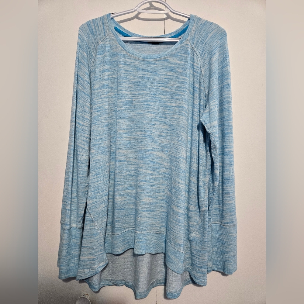 Champion Light Blue Long Sleeve Tunic Top XXL Soft Stretch Casual Athleisure